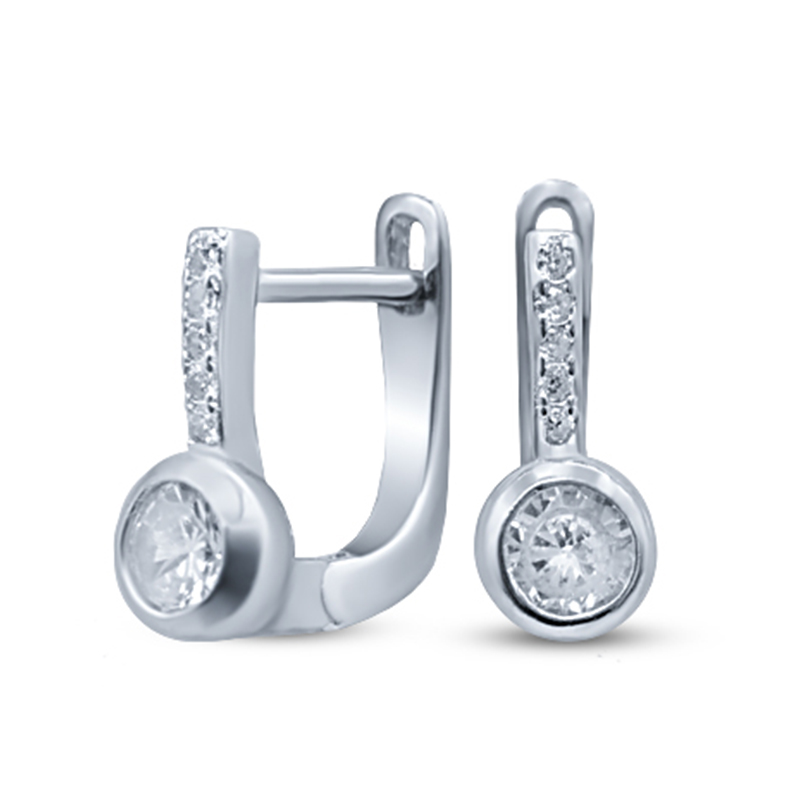 

Серьги из серебра с фианитом Яхонт Ювелирный 249926, 249926