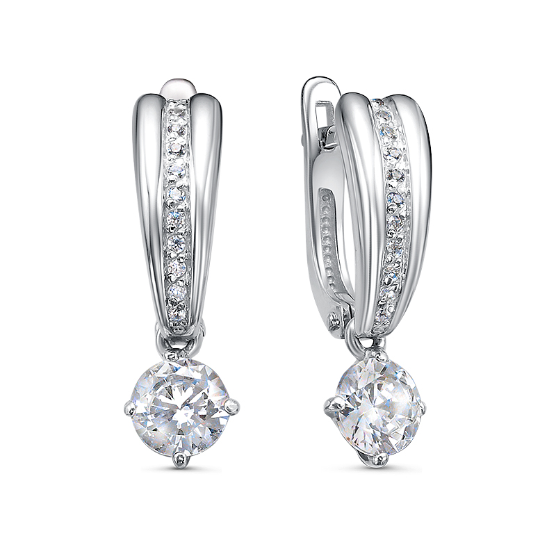 

Серьги из серебра с фианитом Яхонт Ювелирный 250071, 250071