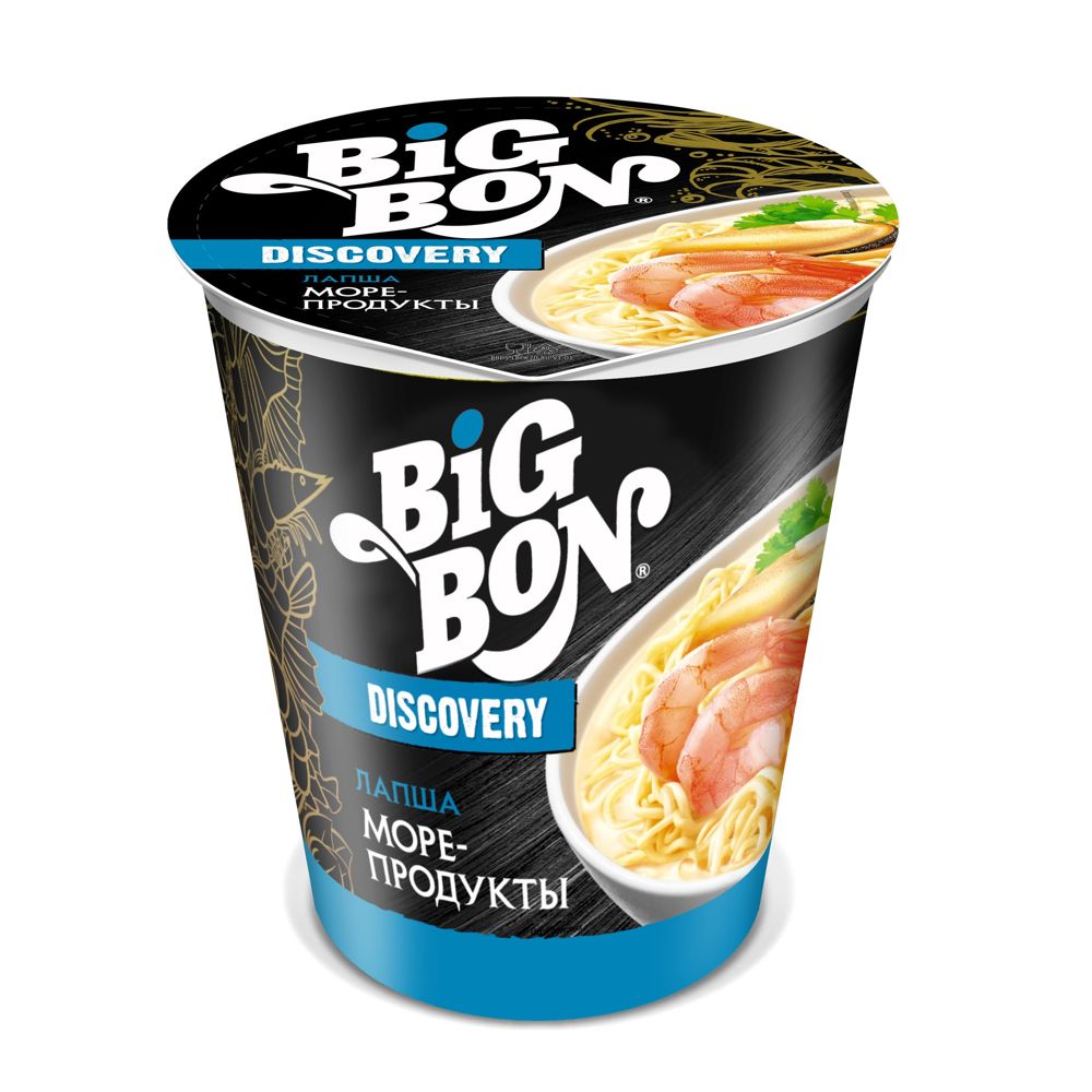 

Лапша Big Bon Discovery с морепродуктами быстрого приготовления 70 г