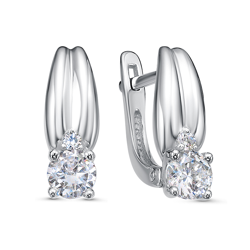 

Серьги из серебра ЯХОНТ Ювелирный 250081, фианит, 250081