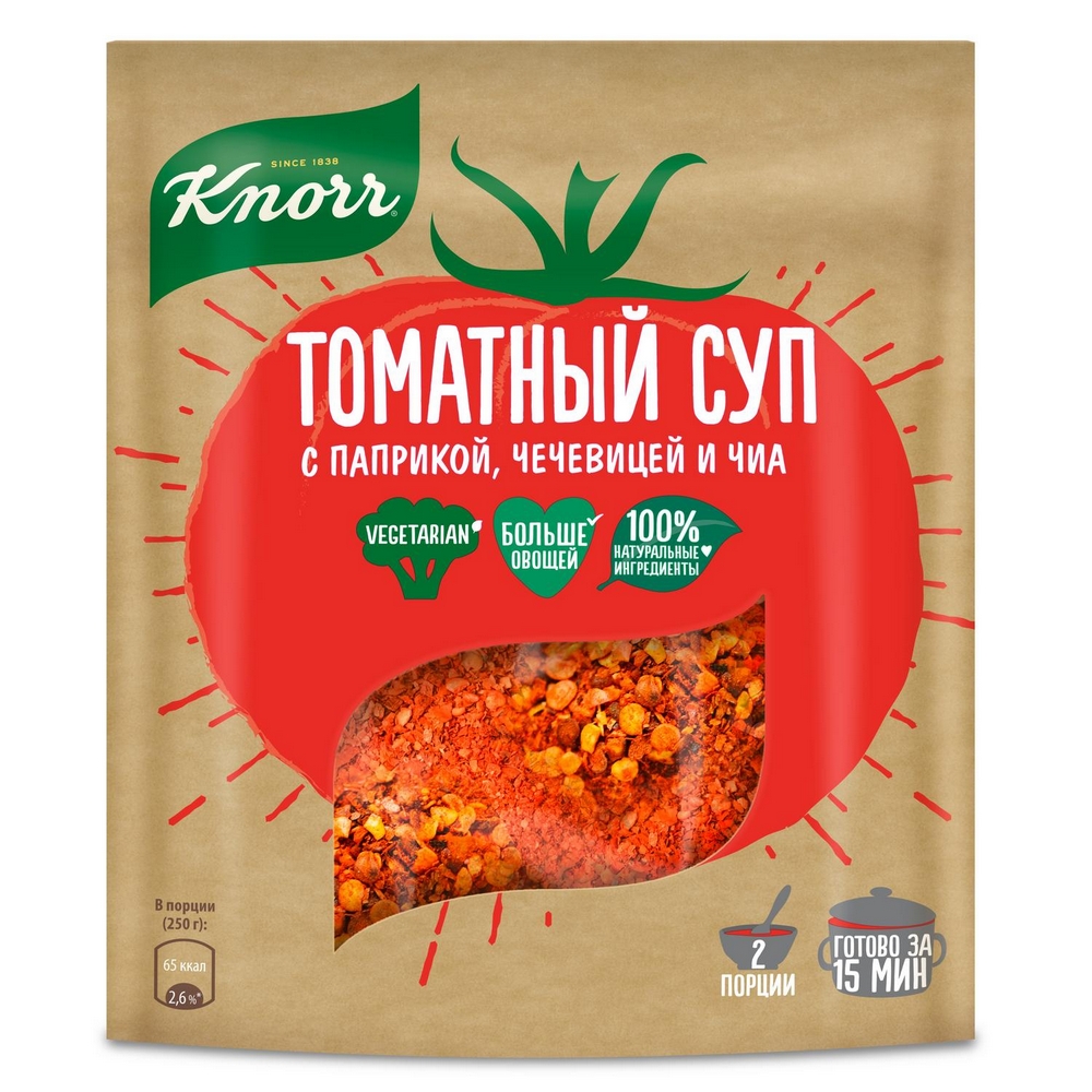 

Суп Knorr Томатный из круп быстрого приготовления 48 г