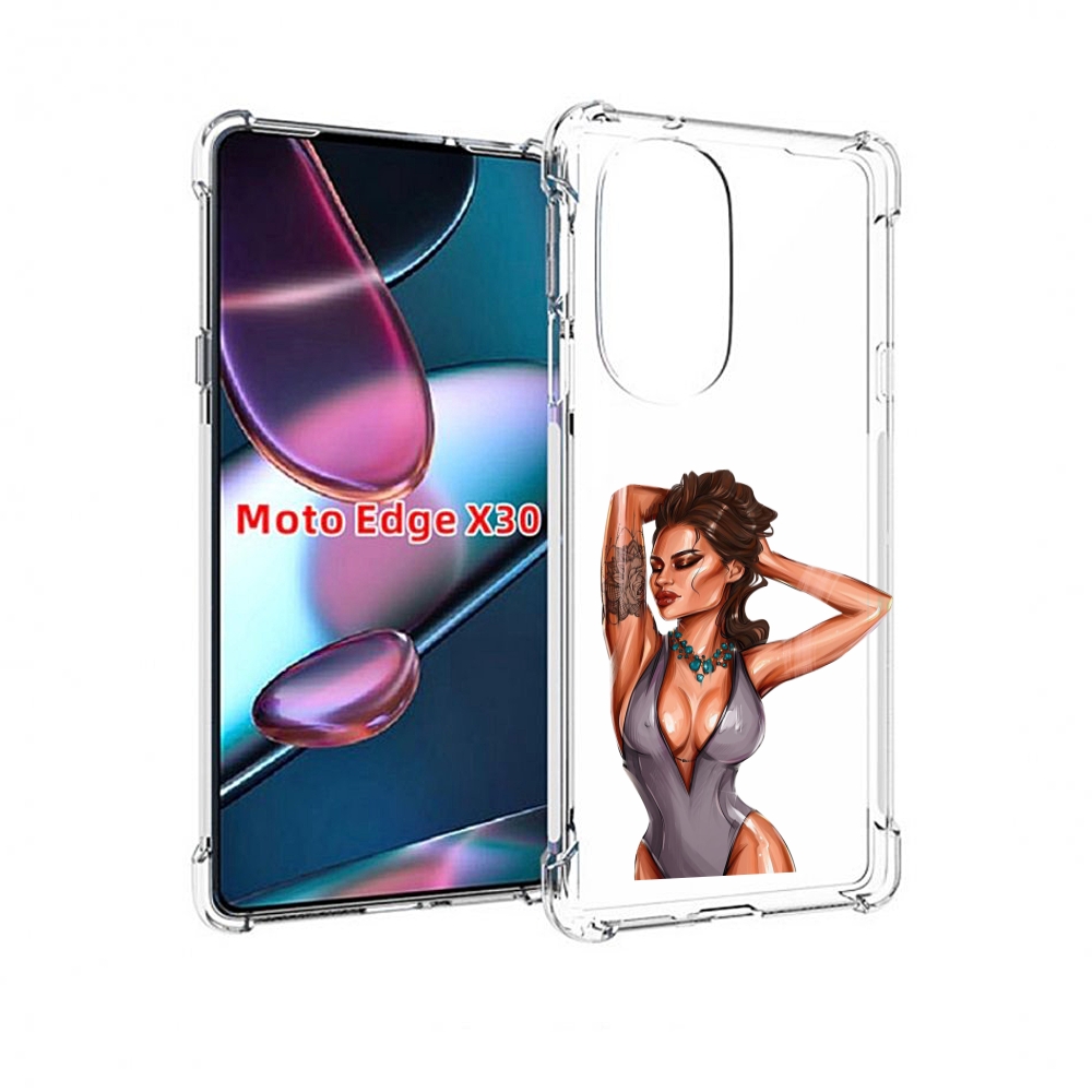 

Чехол MyPads Роскошная-девушка женский для Motorola Moto Edge X30, Прозрачный, Tocco