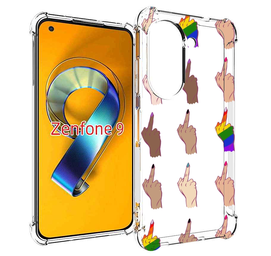 Чехол MyPads разноцветные-руки для Asus Zenfone 9 (AI2202)