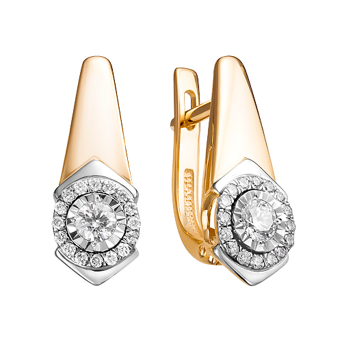 

Серьги из красного золота ЯХОНТ Золотой 250874, бриллиант, 250874