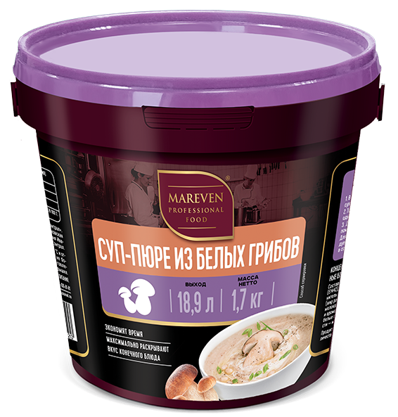 

Суп-пюре Mareven Food Professional из белых грибов 1,7 кг