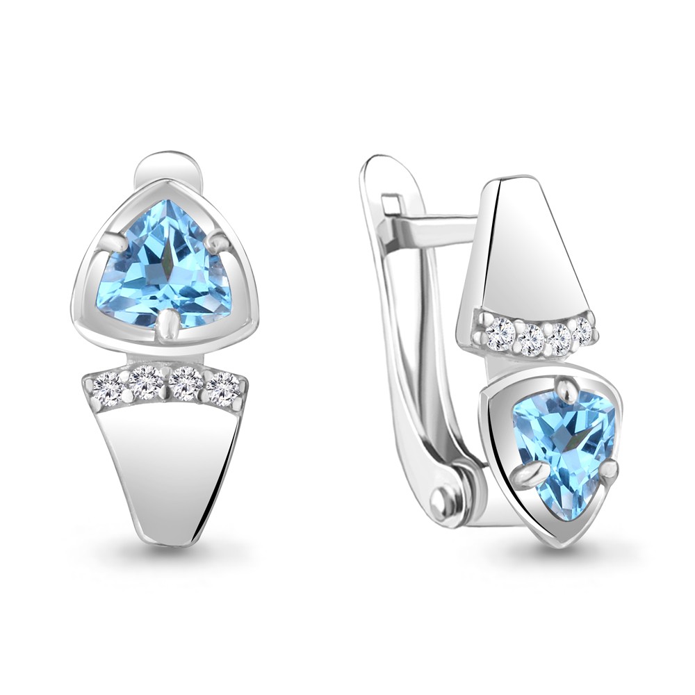 

Серьги из серебра ЯХОНТ Золотой 251283, топаз/фианит, 251283