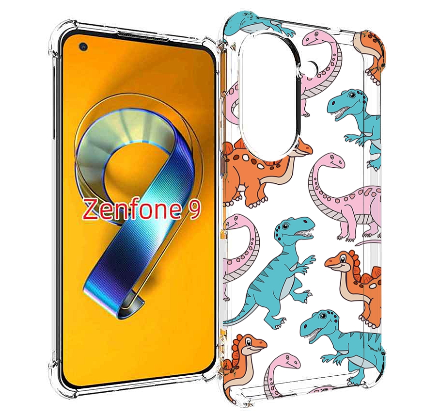 Чехол MyPads разные-динозаврики для Asus Zenfone 9 (AI2202)