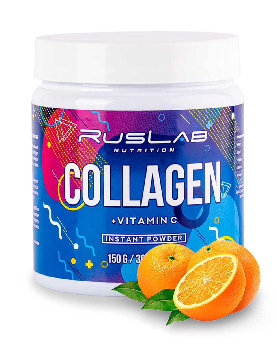 Коллаген гидролизованный RusLabNutrition Collagen Instant Powder 150гр вкус апельсин
