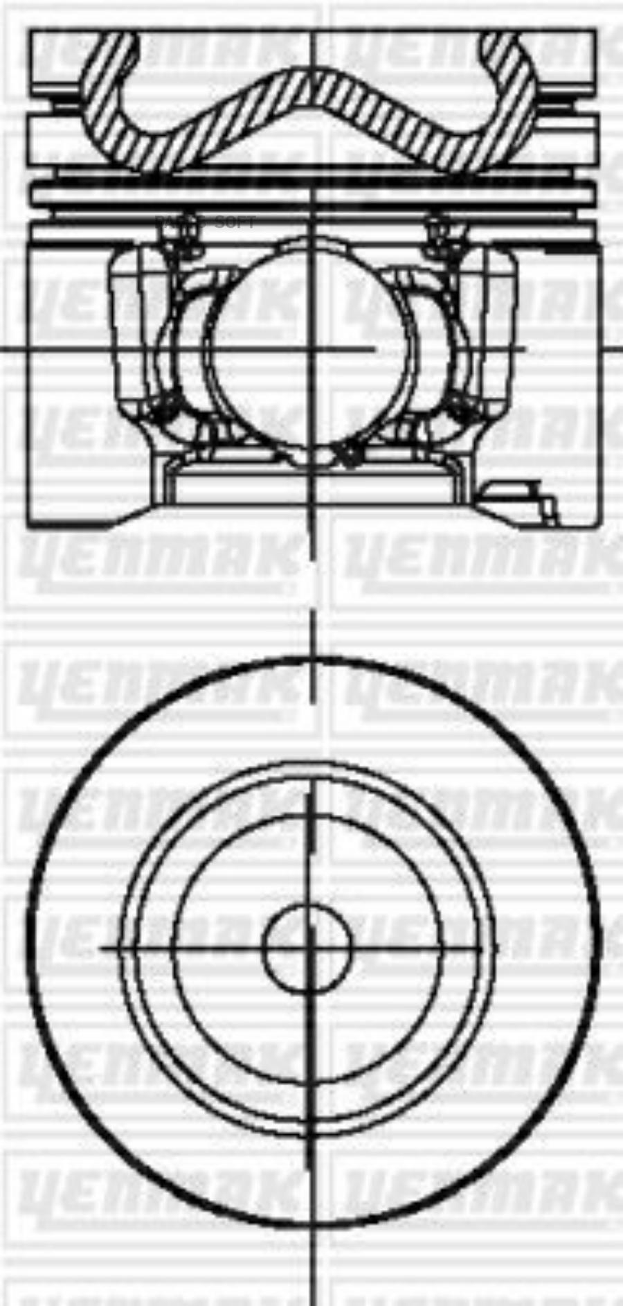 

31-04496-000_75,00 Mm. Поршень С Пальцем С Кольцами Yenmak 3104496000