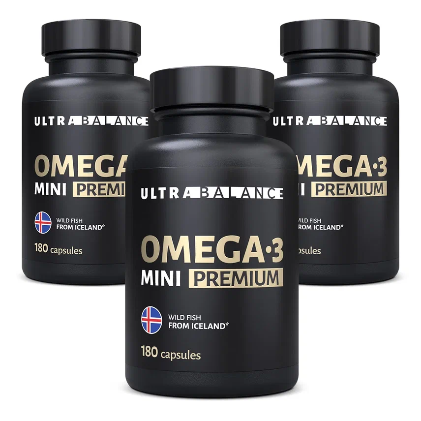 Омега 3 UltraBalance Omega-3 mini, рыбий жир Исландия 540 капсул