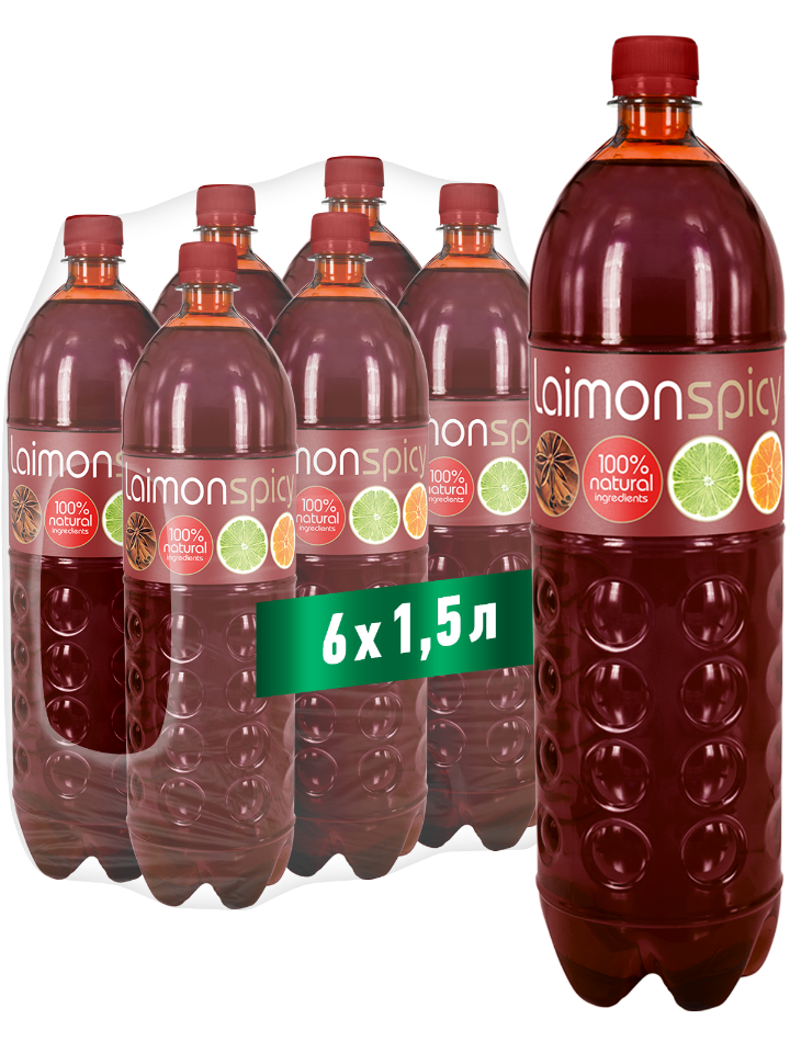 

Среднегазированный напиток Laimon Spicy 1.5 л. х 6 шт. ПЭТ, Spicy 1,5