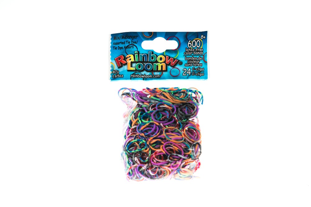 Резиночки безлатексные Rainbow Loom Радужный с клипсами, 600 шт.