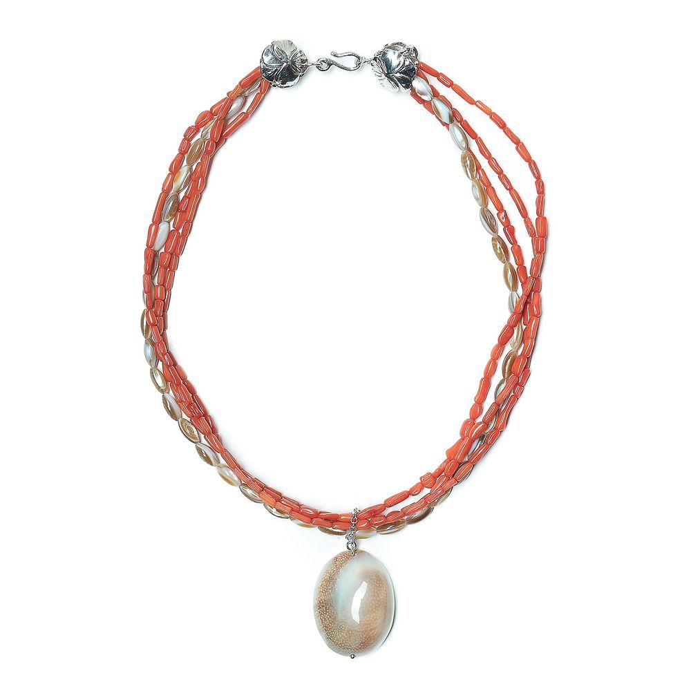 

Колье из бижутерного сплава с ракушкой/перламутром Lanzerotti LZ-20.08-434