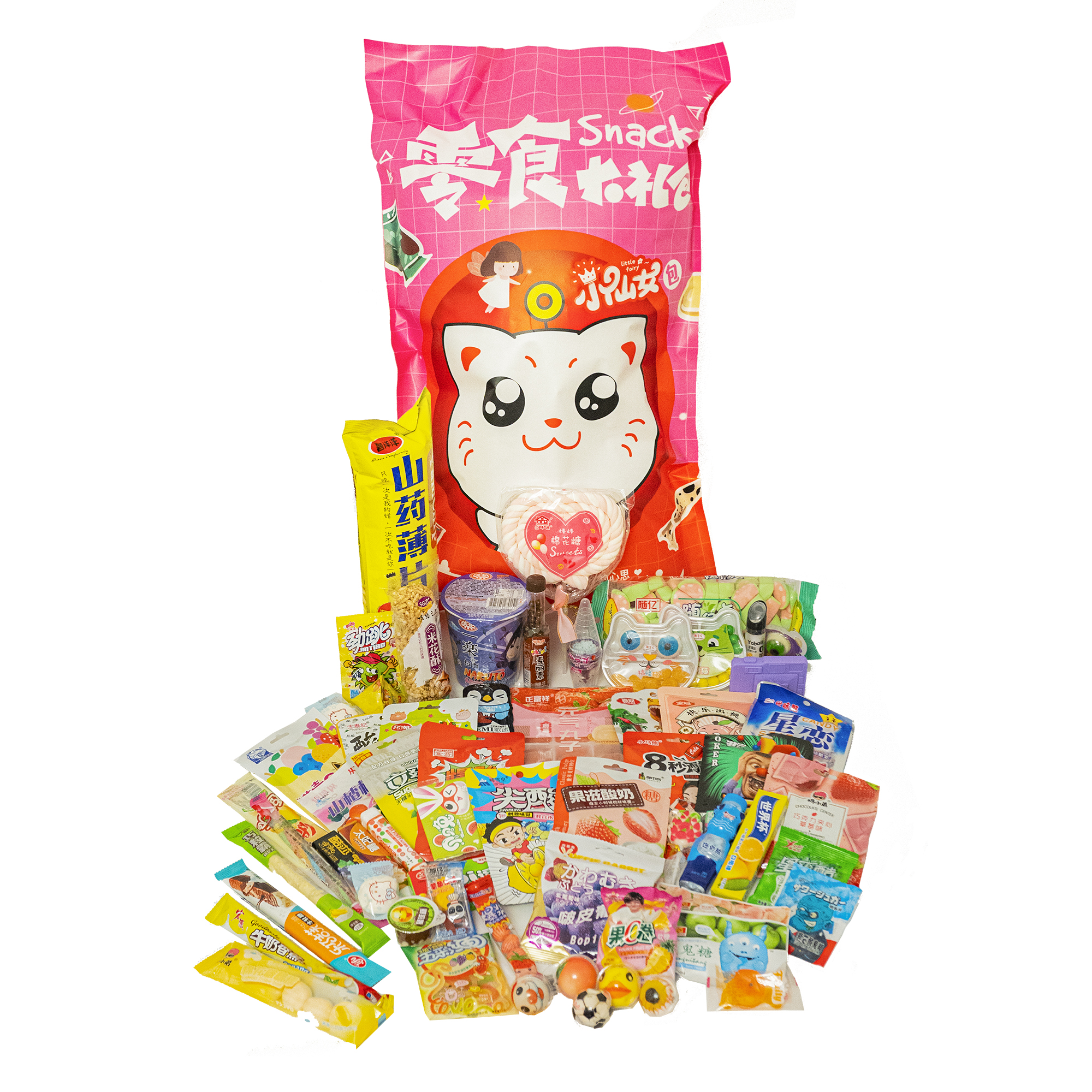 Подарочный набор Yokee Pinky кот из 60 азиатских сладостей