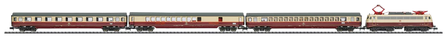 

Локомотив с тремя вагонами "Rheingold Flügelzug", Trix T11627, эпоха IV (1:160)