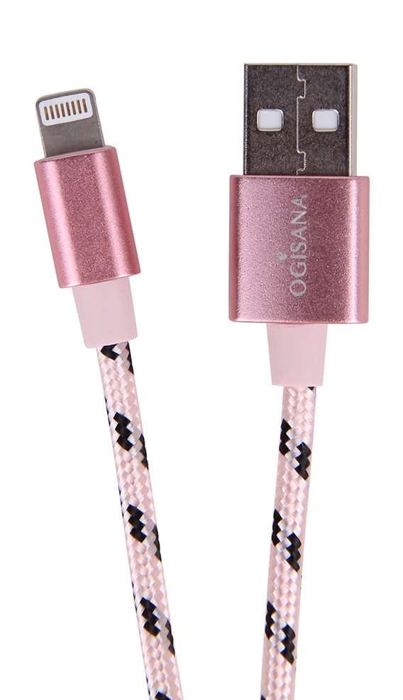 Кабель для зарядки OGISANA A28223-3 Lightning - USB 1 м розовый 199₽