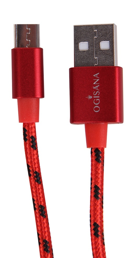 Кабель для зарядки OGISANA A28224-1 micro USB - USB 1 м красный 199₽