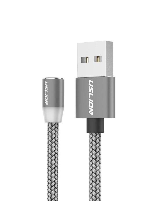 Магнитный USB-кабель для зарядки USLION (без адаптера, серебро), 1 м