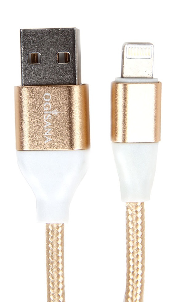 Кабель для зарядки OGISANA A35736 Lightning - USB 1 м золотистый 199₽