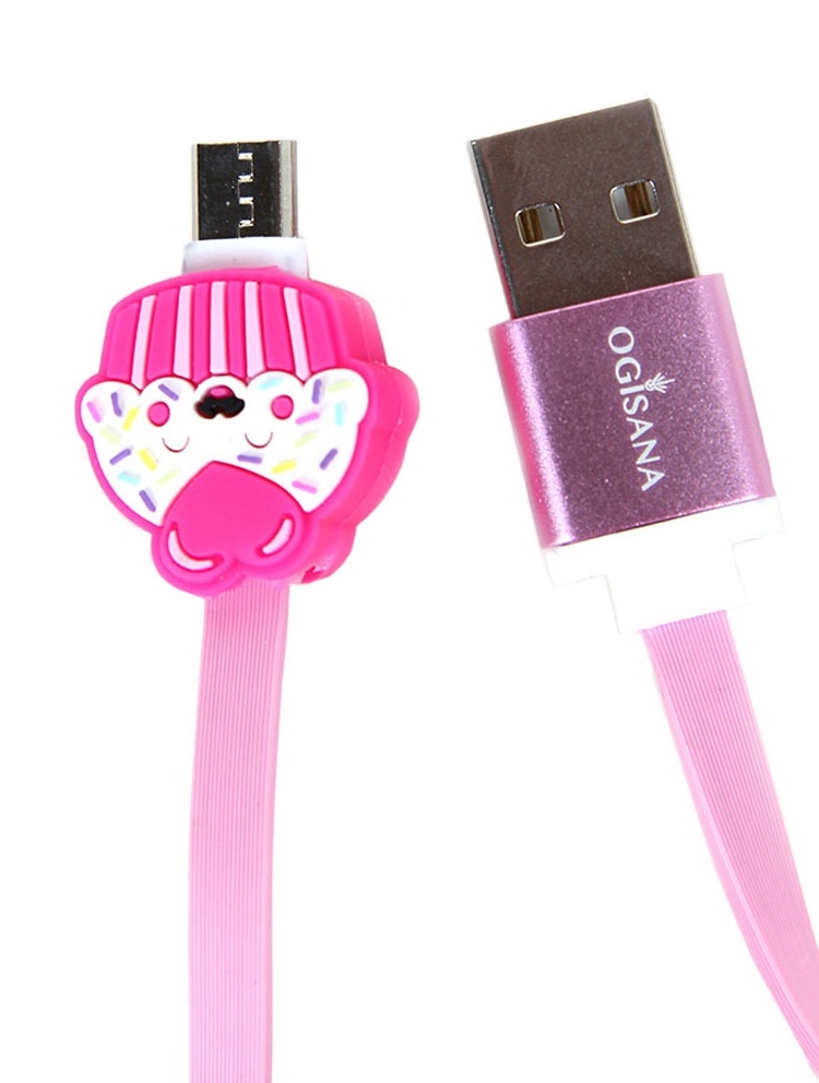 Кабель для зарядки OGISANA A34851 micro USB - USB 1 м розовый 249₽