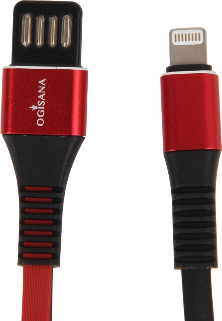 

Кабель для зарядки OGISANA A37377 Lightning - USB 1 м, красный, A37377