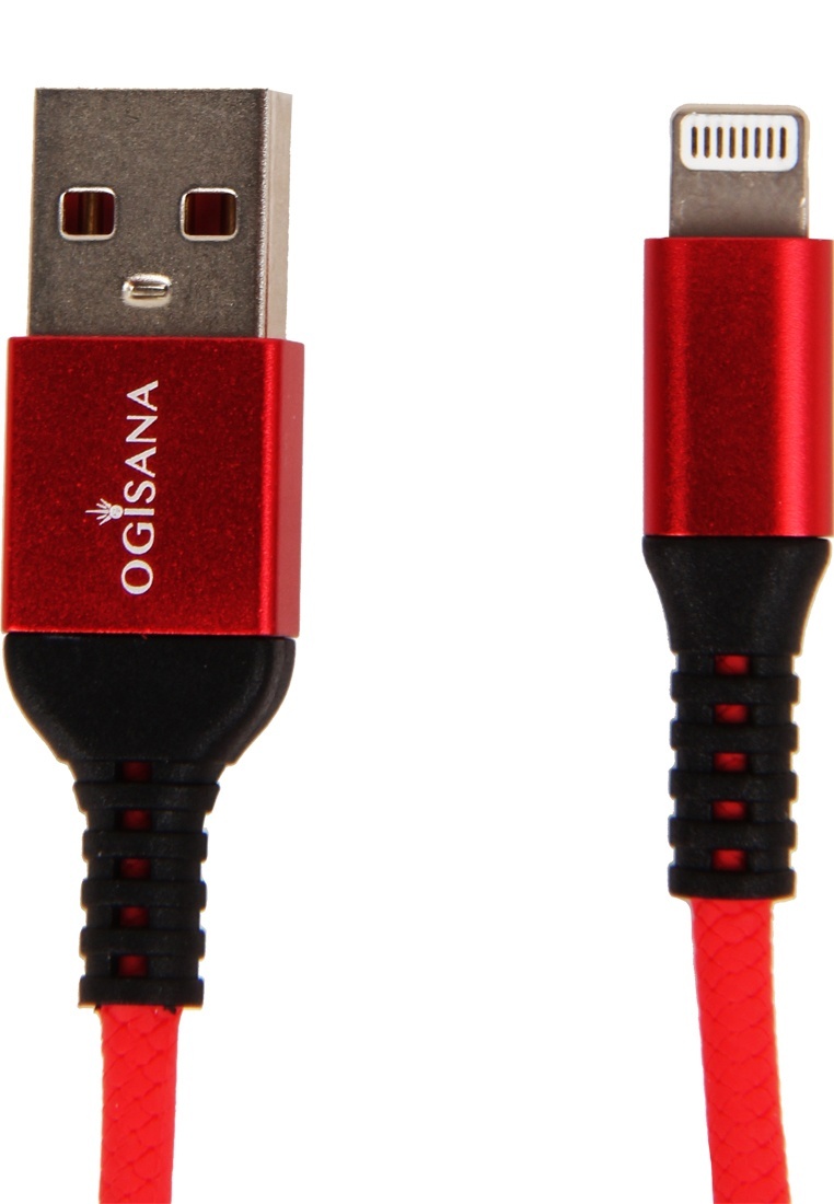 

Кабель для зарядки OGISANA A37379 Lightning - USB 1 м, красный, A37379