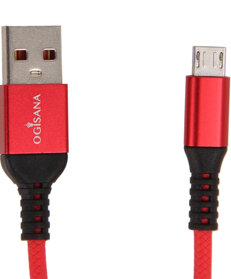 

Кабель для зарядки OGISANA A37380 micro USB - USB 1 м, красный, A37380