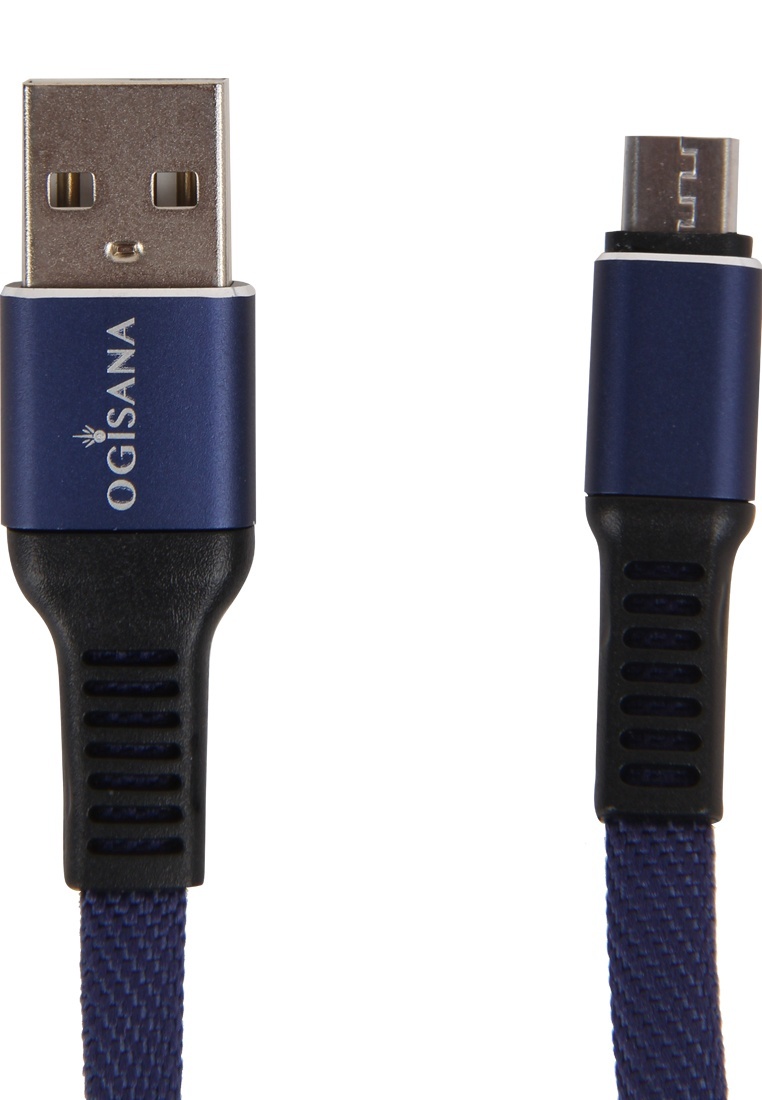 

Кабель для зарядки OGISANA A37384 micro USB - USB 1 м, синий, A37384