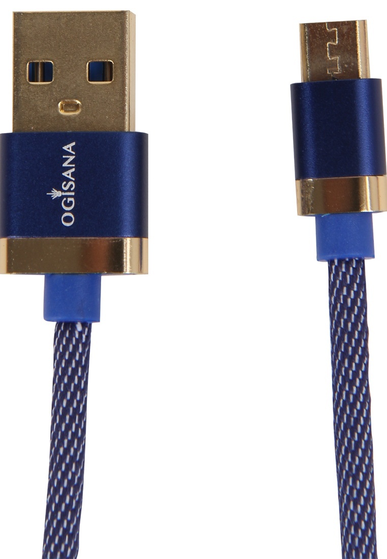 

Кабель для зарядки OGISANA A37386 micro USB - USB 1 м, синий, A37386