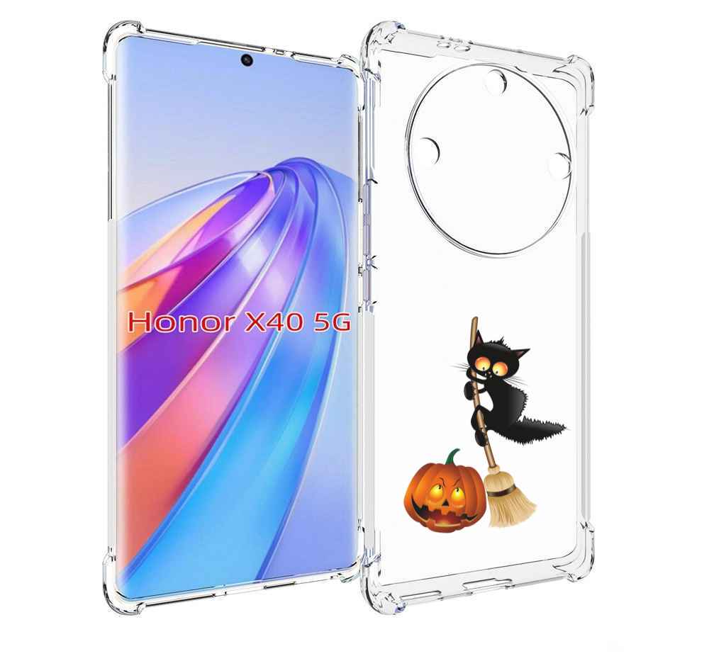

Чехол MyPads хэлуинский котик для Honor X40, Прозрачный, Tocco