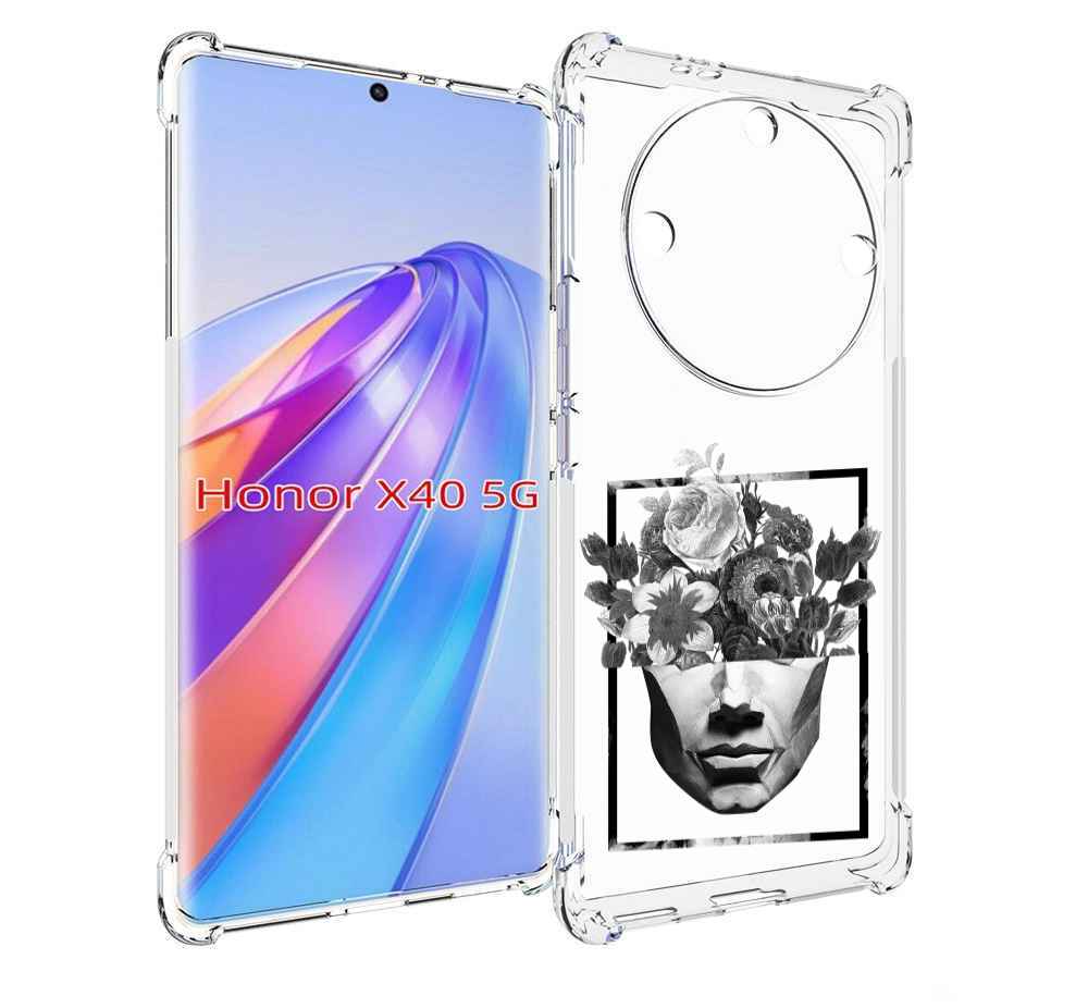 

Чехол MyPads черно белая ваза в абстракции для Honor X40, Прозрачный, Tocco