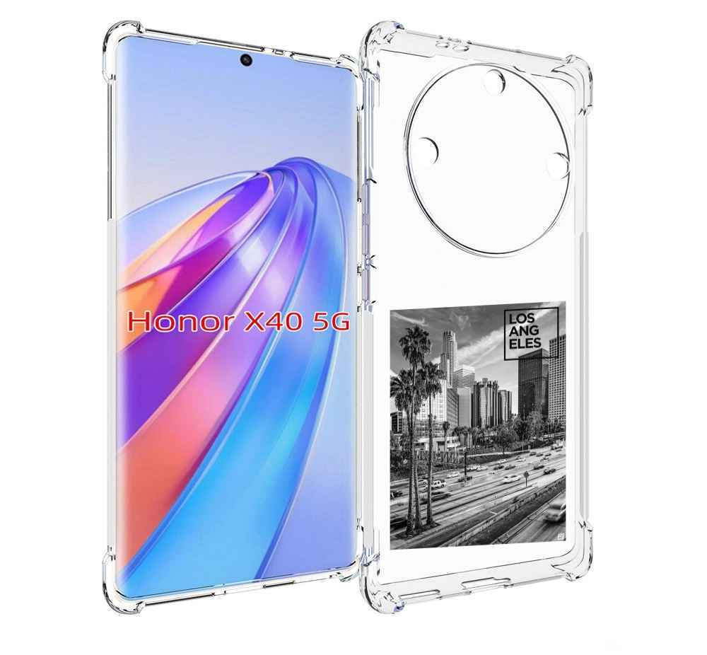 

Чехол MyPads черно белый лос анджелес для Honor X40, Прозрачный, Tocco