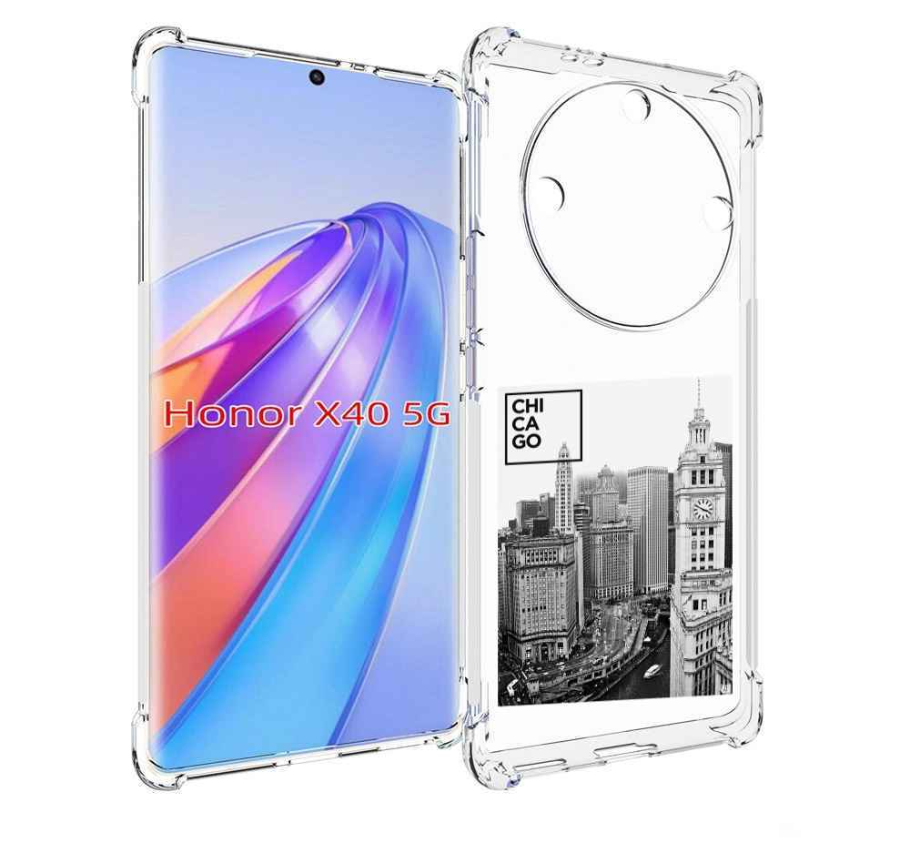 

Чехол MyPads черно белый чикаго для Honor X40, Прозрачный, Tocco