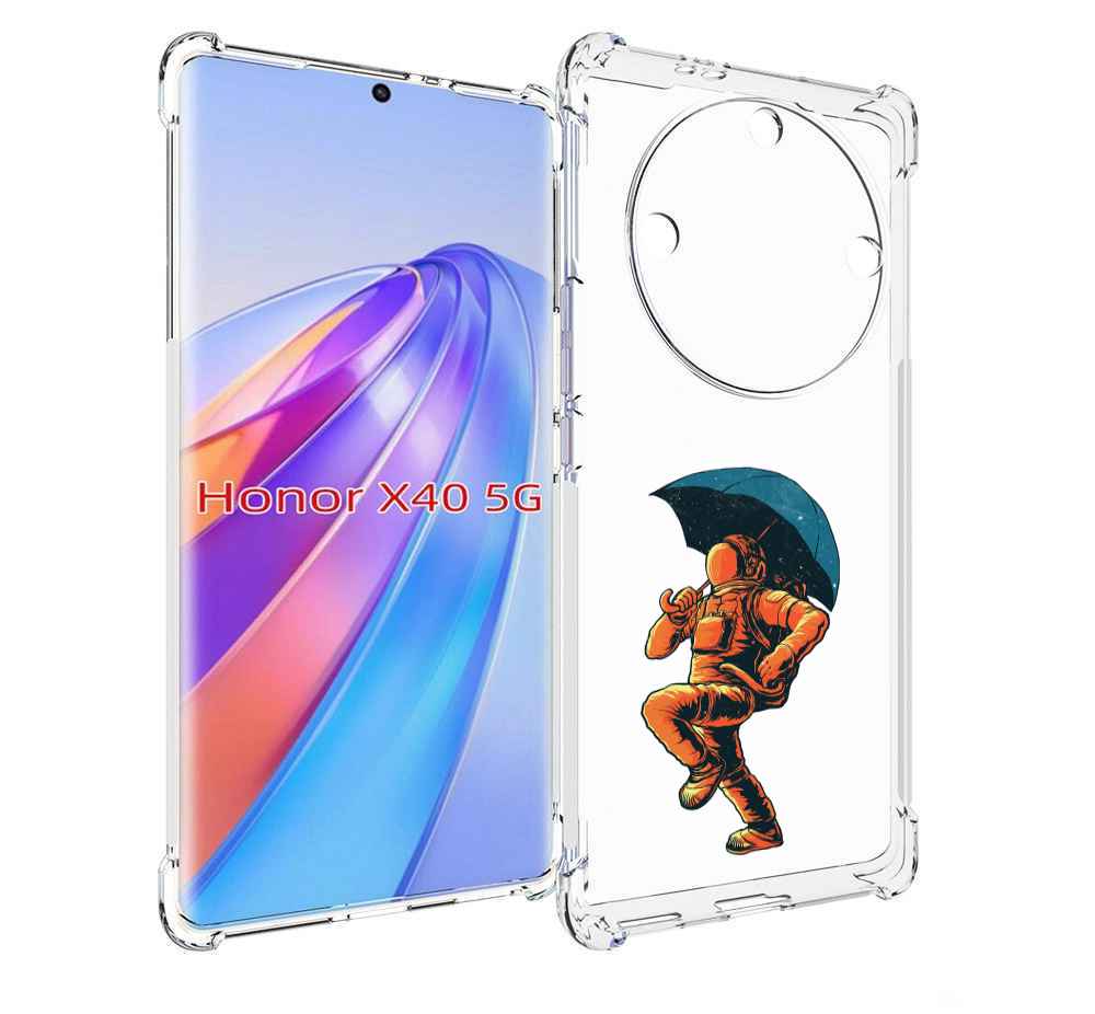 

Чехол MyPads шагающий космонавт с зонтом для Honor X40, Прозрачный, Tocco