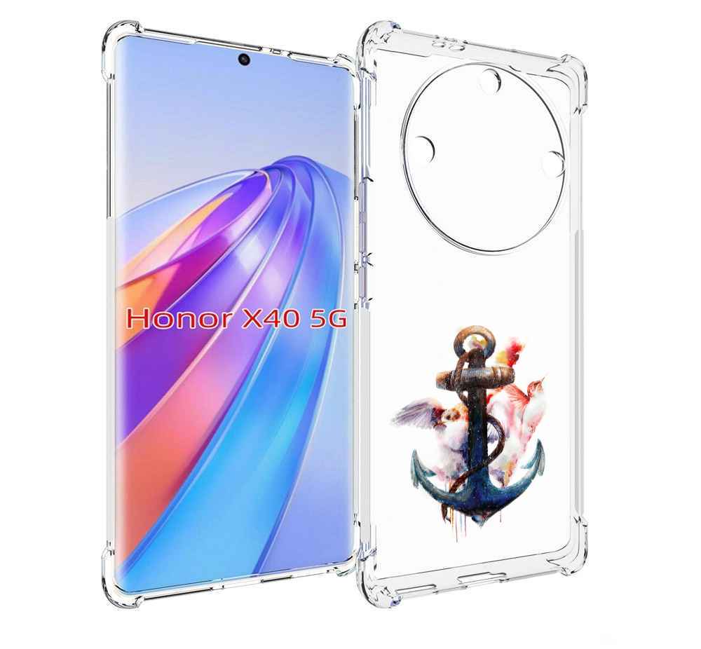 

Чехол MyPads якорь с птицами для Honor X40, Прозрачный, Tocco
