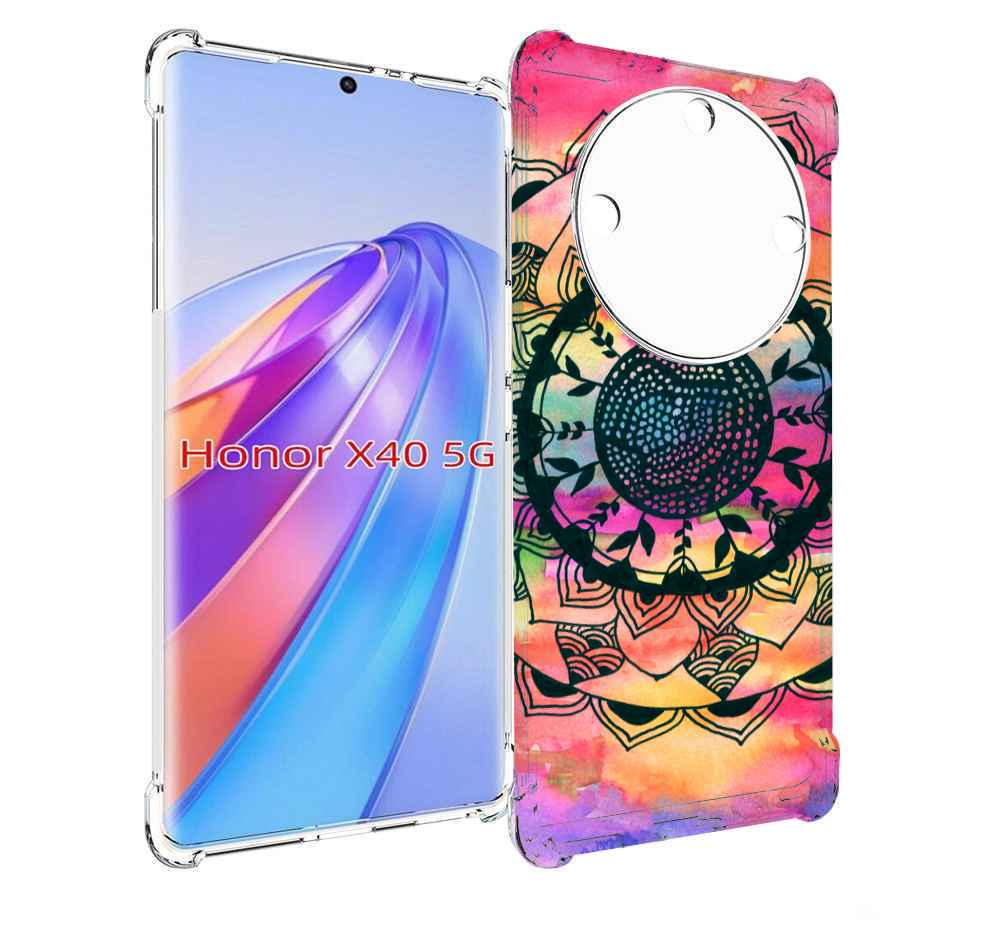 

Чехол MyPads яркая абстракция круглый цветок для Honor X40, Прозрачный, Tocco