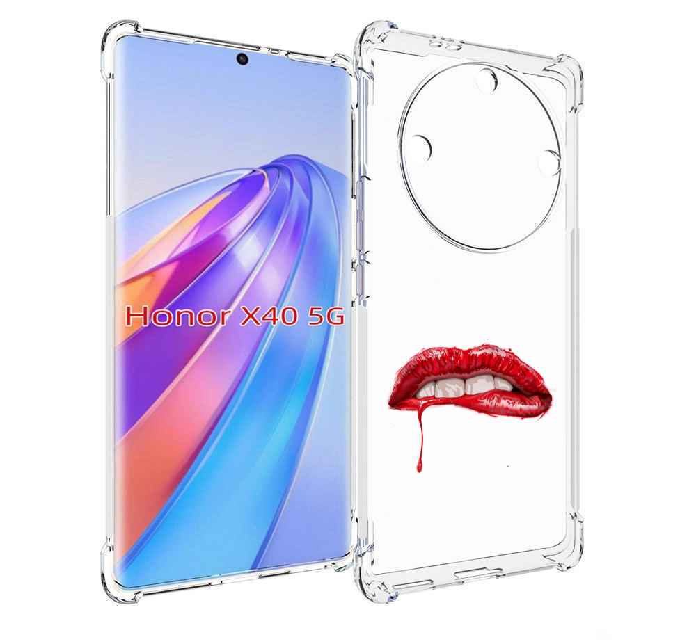 

Чехол MyPads яркие красные губы для Honor X40, Прозрачный, Tocco