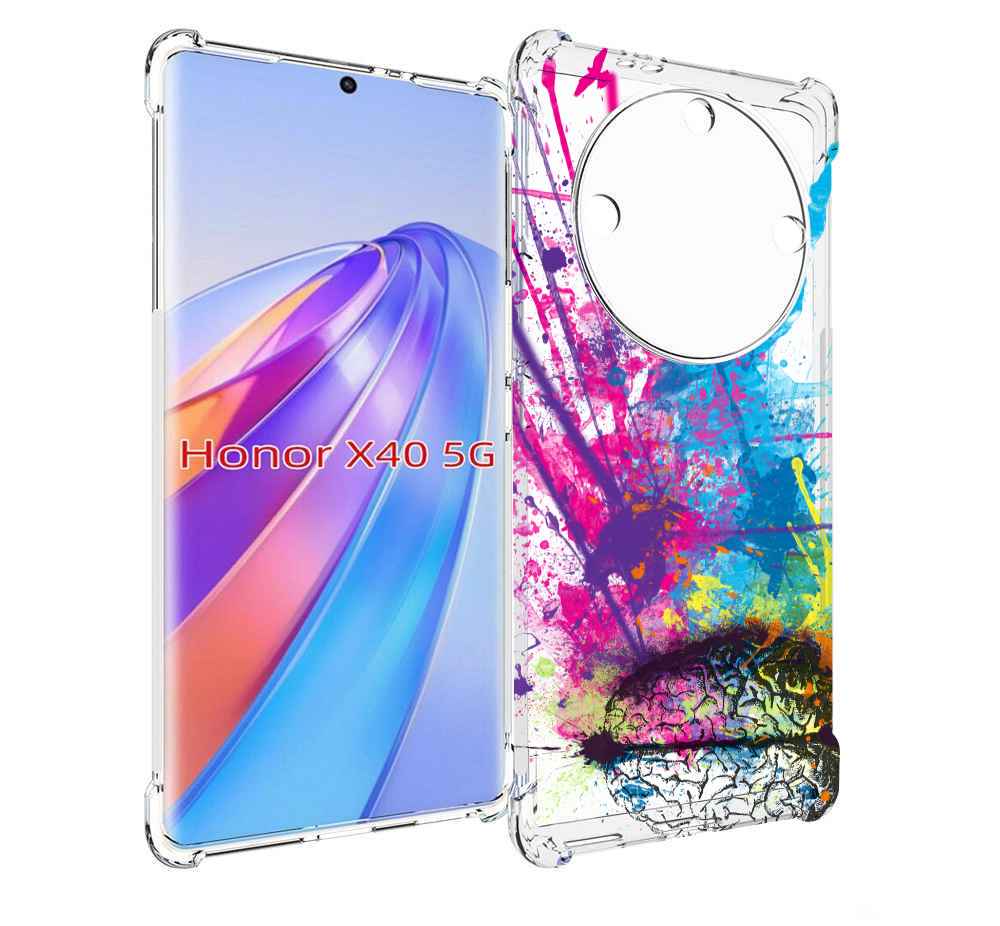 

Чехол MyPads яркий красочный мозг для Honor X40, Прозрачный, Tocco