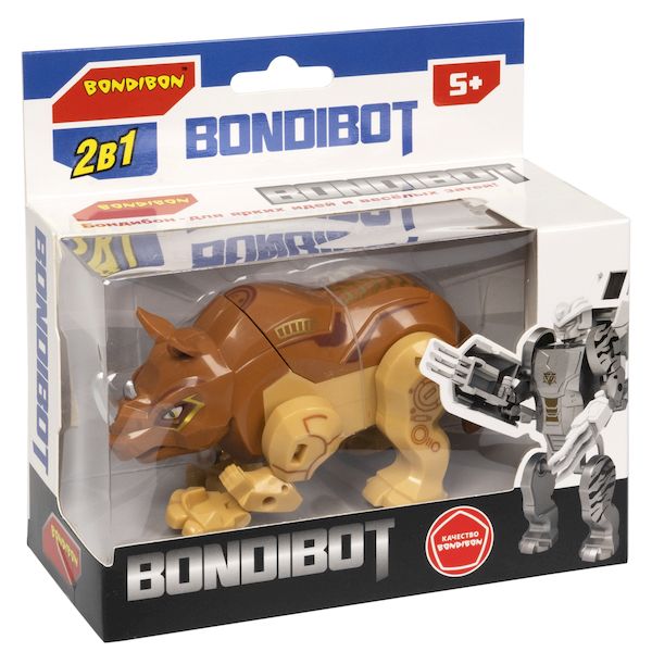 

Трансформер 2в1 BONDIBOT Bondibon робот-носорог