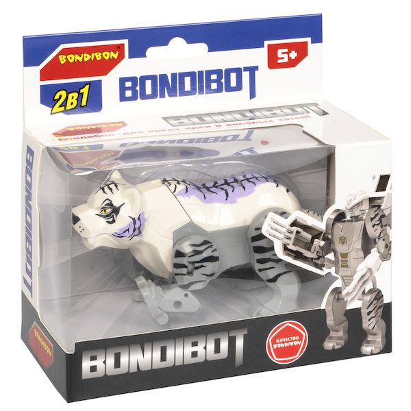 

Трансформер 2в1 BONDIBOT Bondibon робот-белый тигр