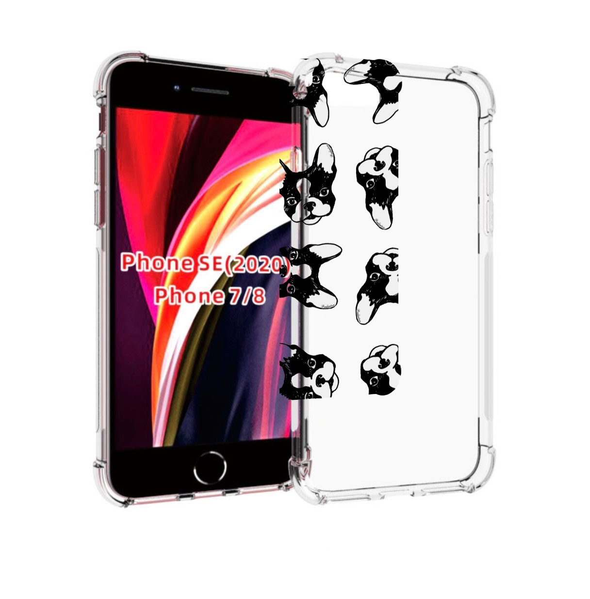 

Чехол MyPads черно белые собачки для iPhone 7 4.7 / iPhone 8 / iPhone SE 2 (2020), Прозрачный, Tocco