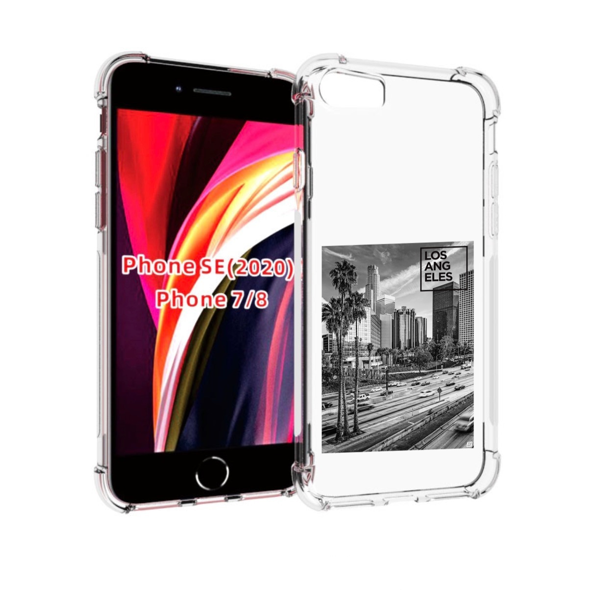 

Чехол MyPads черно белый лос анджелес для iPhone 7 4.7 / iPhone 8 / iPhone SE 2 (2020), Прозрачный, Tocco