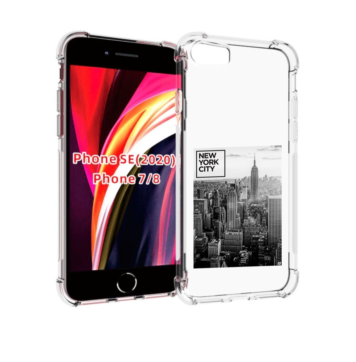 

Чехол MyPads черно белый Нью-Йорк для iPhone 7 4.7 / iPhone 8 / iPhone SE 2 (2020), Прозрачный, Tocco