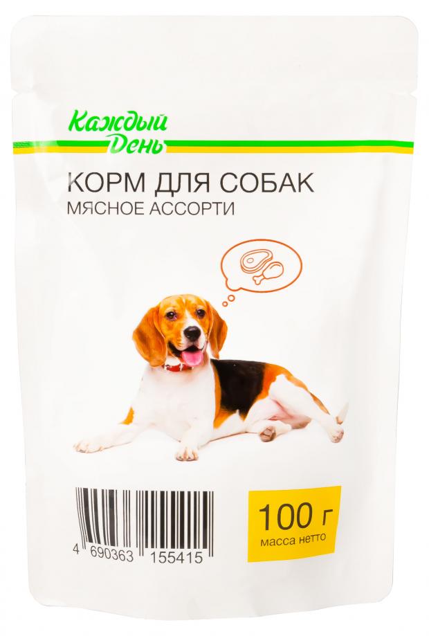 Влажный корм для собак Каждый День Мясное ассорти, 100 г