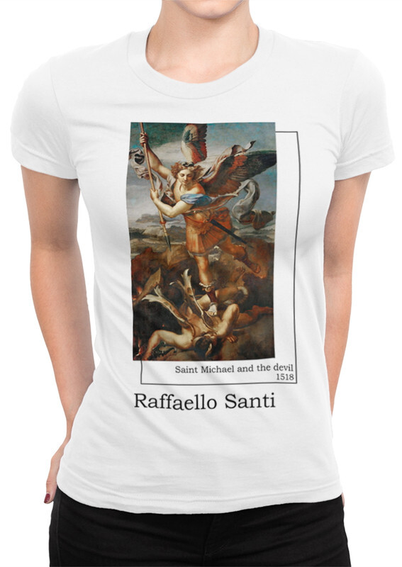 

Футболка женская Dream Shirts Рафаэль Санти - Святой Михаил белая L, Белый, Рафаэль Санти - Святой Михаил
