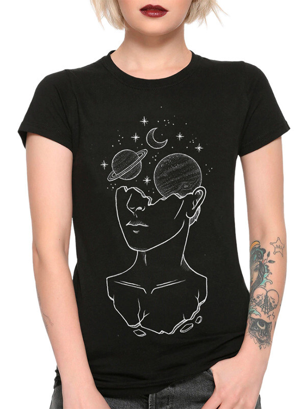 

Футболка женская Dream Shirts Космический Человек черная XS, Черный, Космический Человек