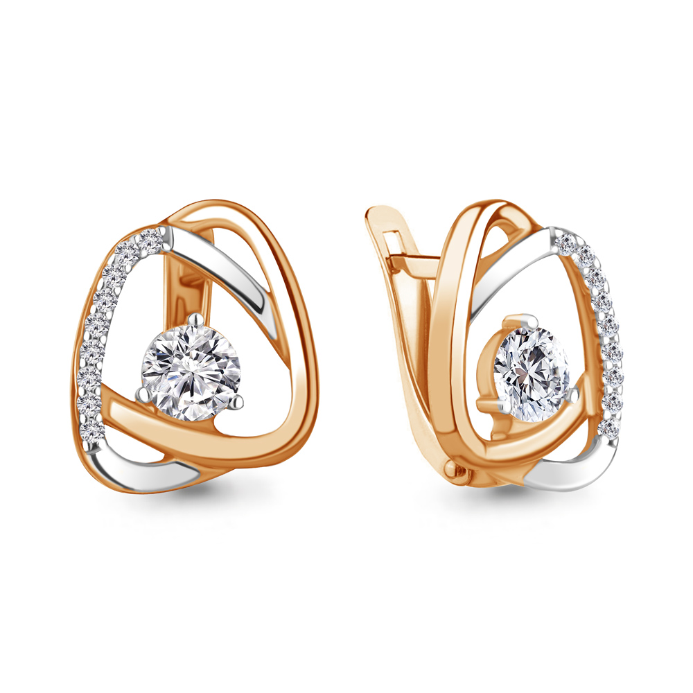 

Серьги из серебра ЯХОНТ Золотой 252407, фианит, 252407