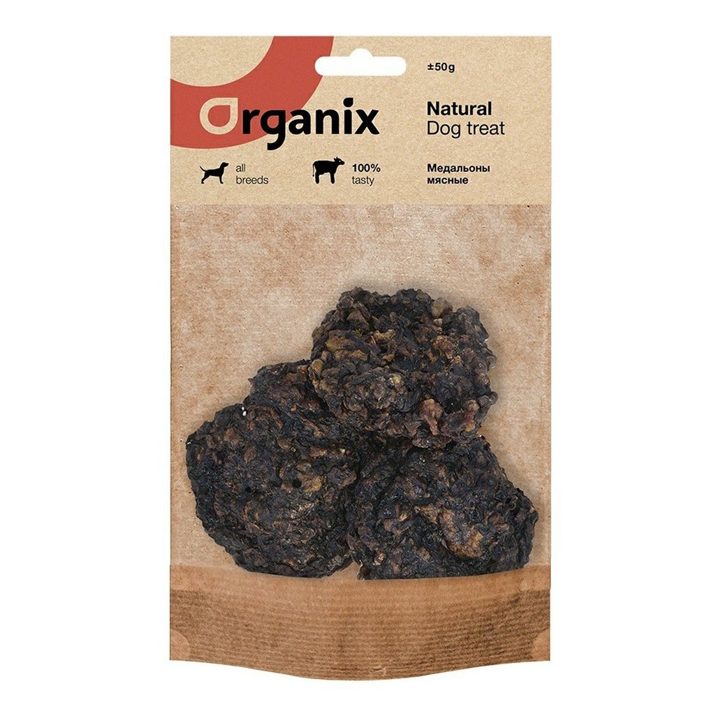 Лакомство Organix Мясные медальоны для собак 50 г