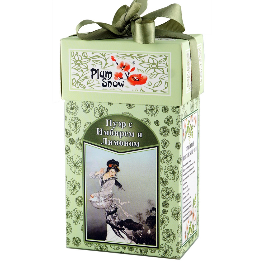 

Чай Plum Snow "Чёрный чай Пуэр с Имбирём и Лимоном", чёрный листовой, 100 гр
