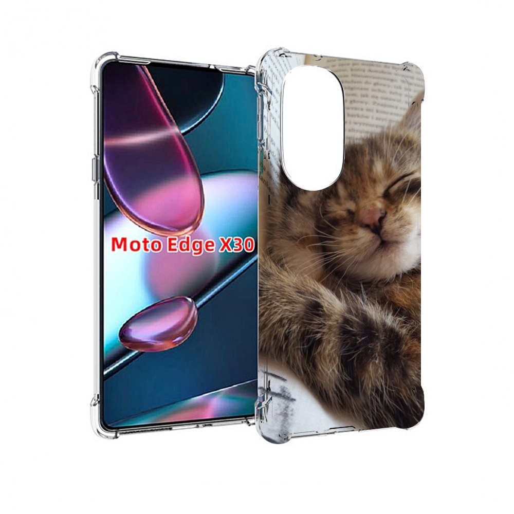 

Чехол MyPads Спящий-котенок для Motorola Moto Edge X30, Прозрачный, Tocco
